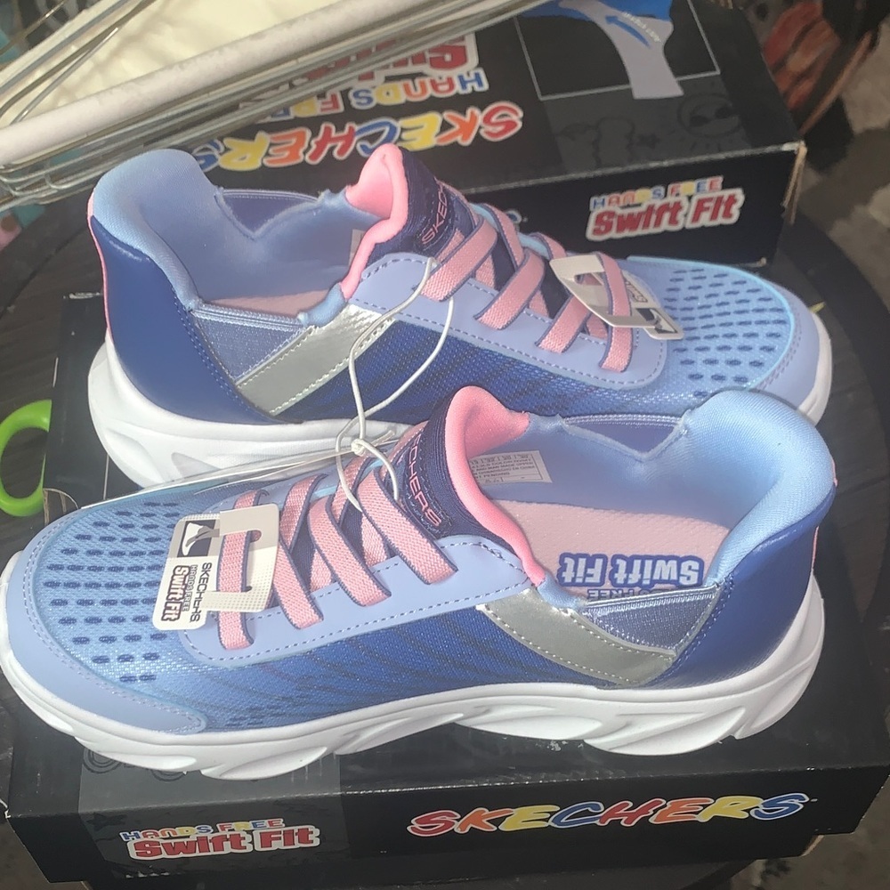 Skechers Kids' Blue and Pink Sneakers - Picture 1 of 5